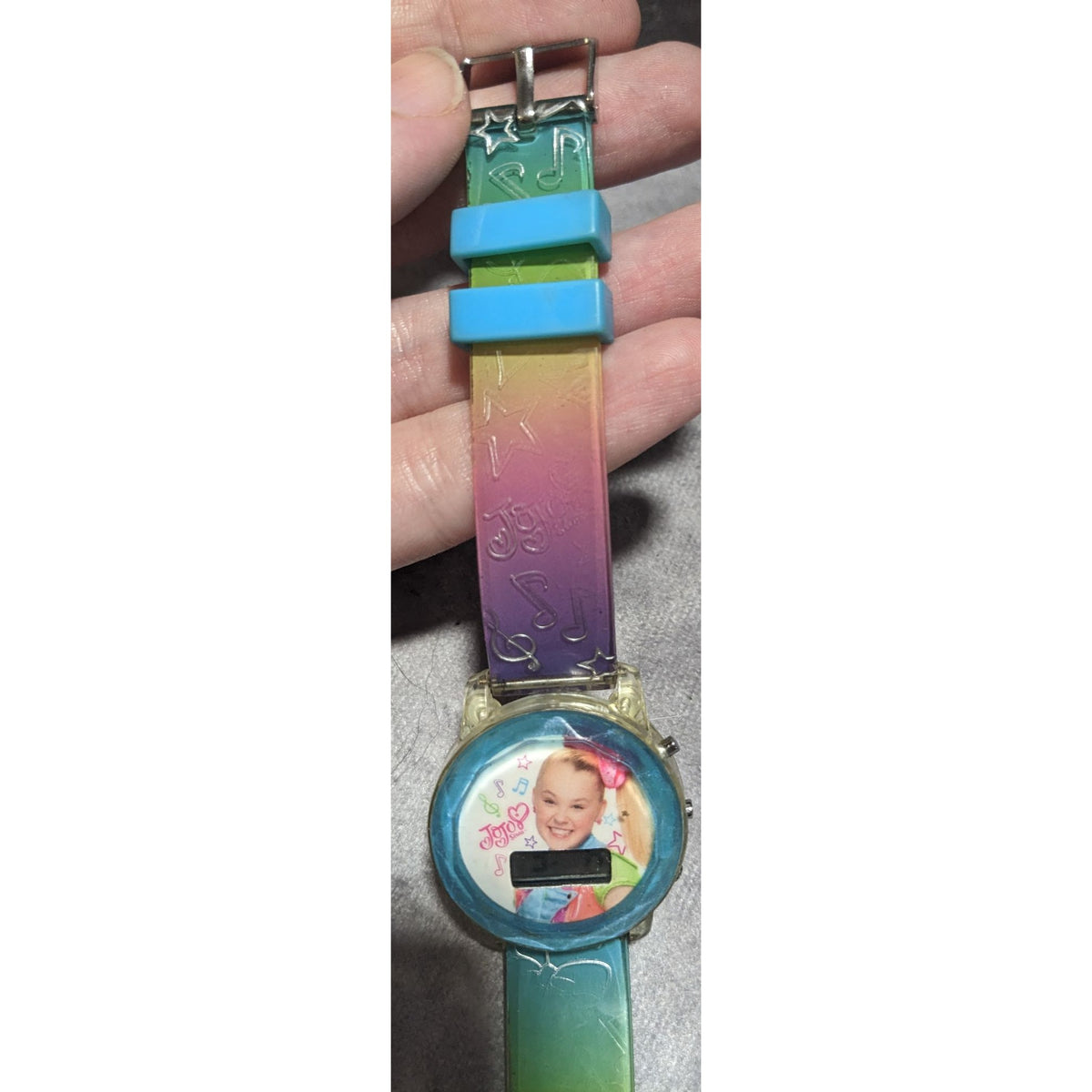 Y2K Kidcore Rainbow JoJo Siwa Digital Watch Music Bow Novelty