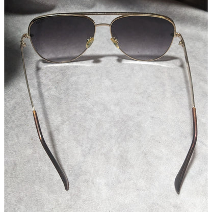 Quay x Desi Sahara Gold Aviator Sunglasses