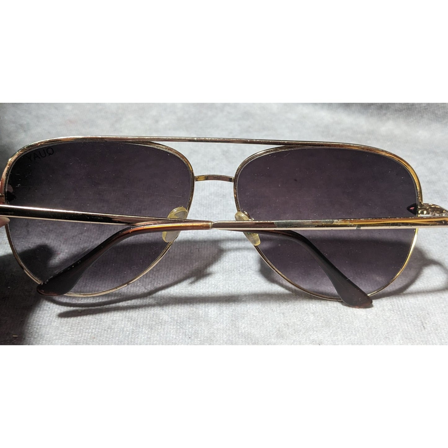 Quay x Desi Sahara Gold Aviator Sunglasses