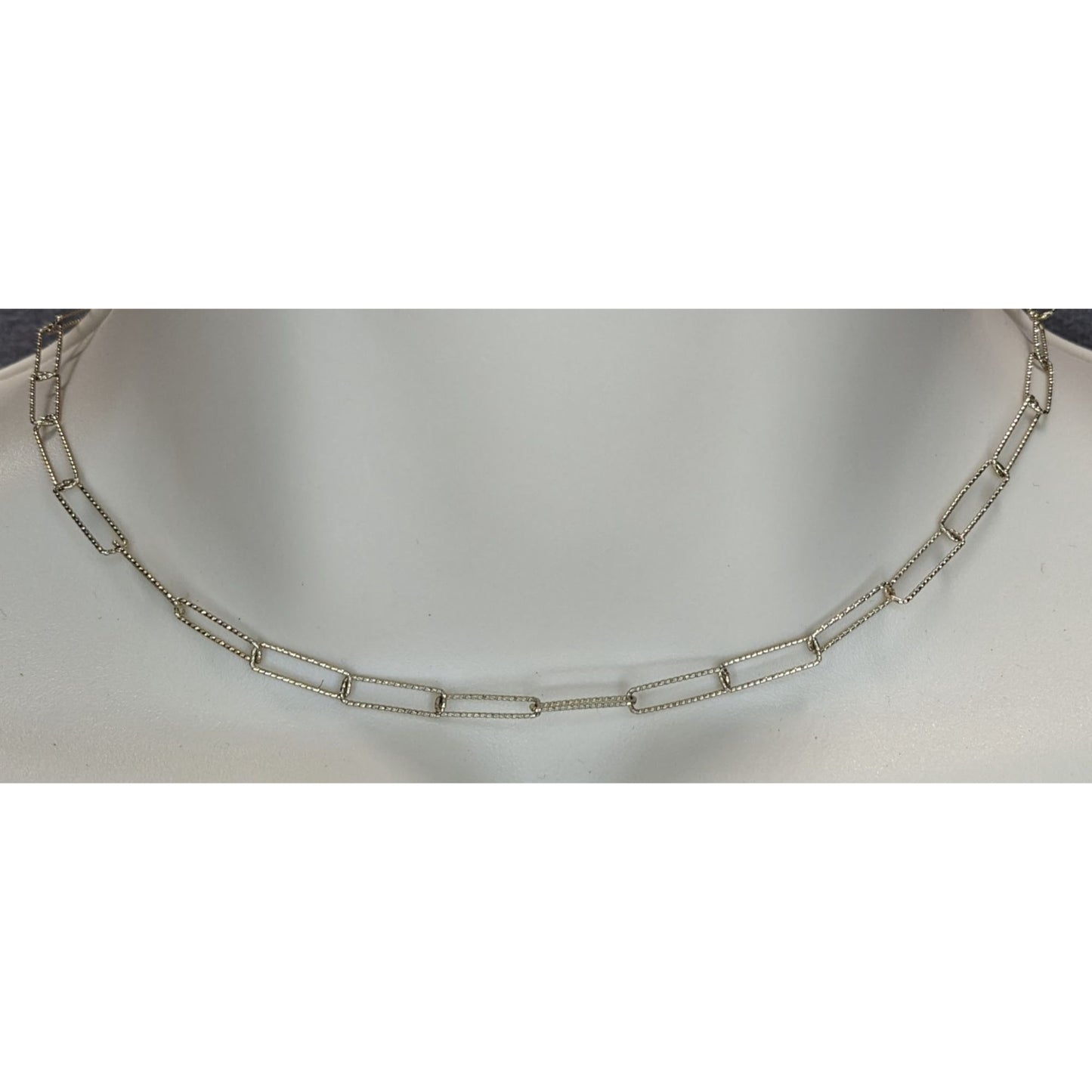 Gold Tone Paperclip Chain Necklace Minimalist Layering Adjustable Link Choker