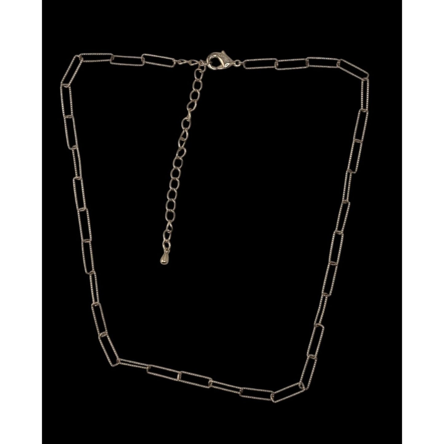 Gold Tone Paperclip Chain Necklace Minimalist Layering Adjustable Link Choker