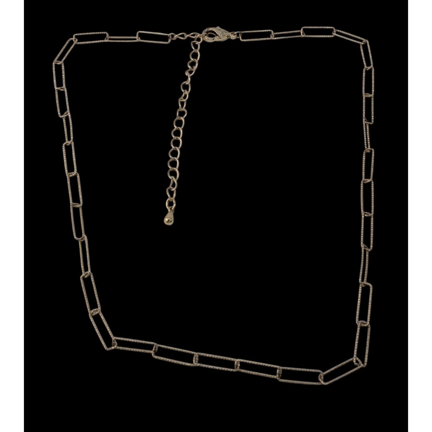 Gold Tone Paperclip Chain Necklace Minimalist Layering Adjustable Link Choker