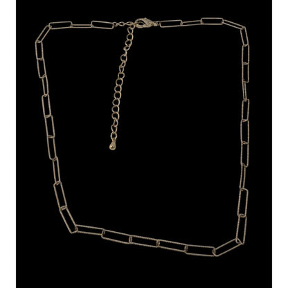 Gold Tone Paperclip Chain Necklace Minimalist Layering Adjustable Link Choker