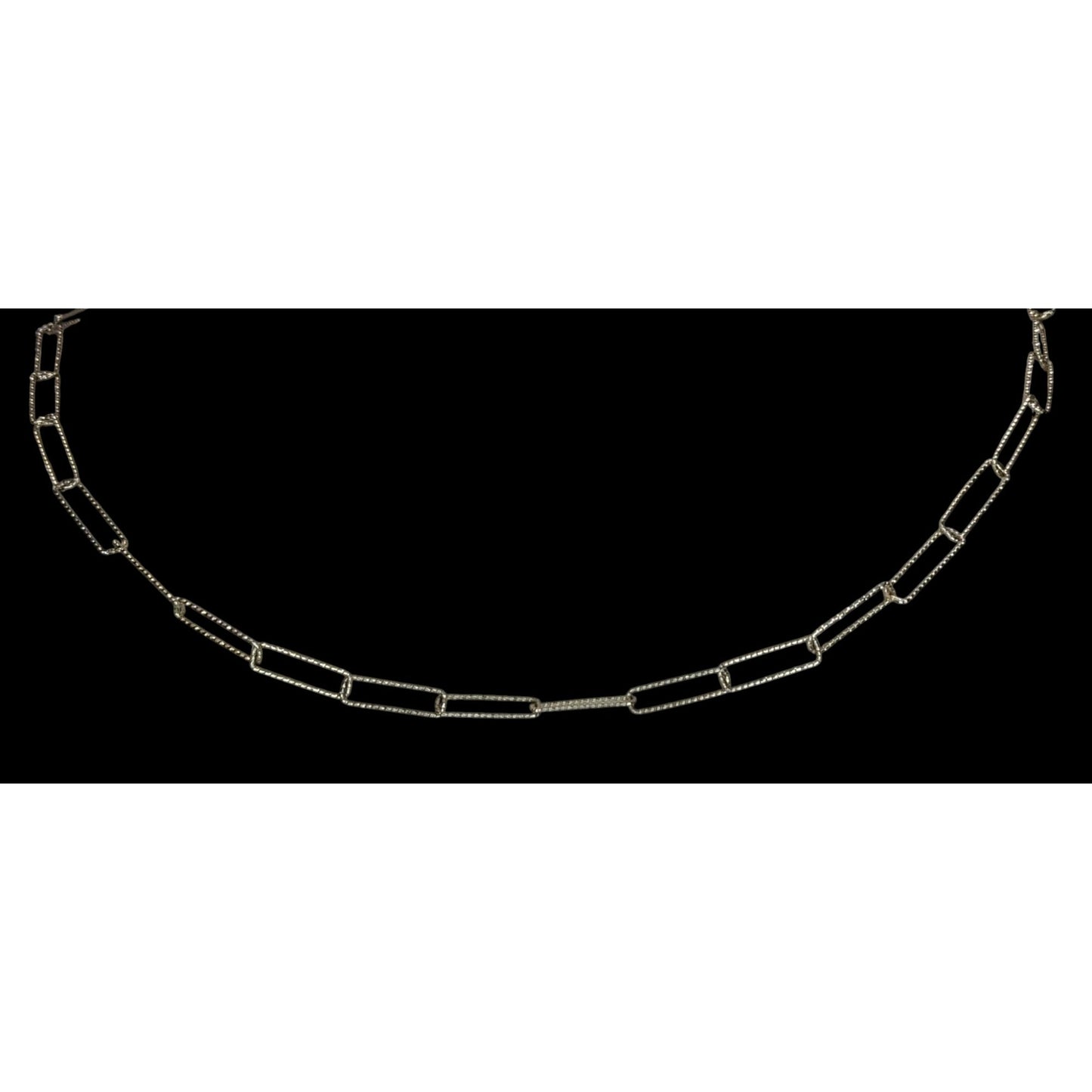 Gold Tone Paperclip Chain Necklace Minimalist Layering Adjustable Link Choker
