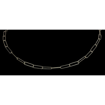 Gold Tone Paperclip Chain Necklace Minimalist Layering Adjustable Link Choker