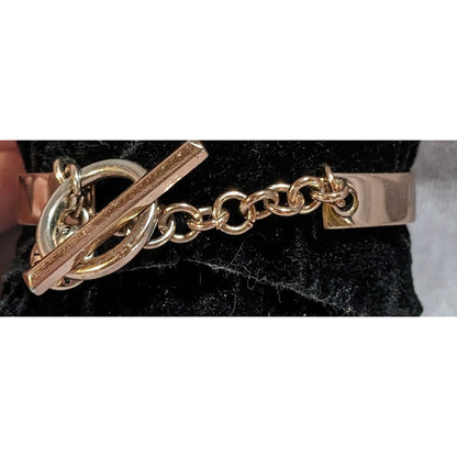 Y2K BCBGeneration Live Laugh Love Simulated Crystal Toggle Cuff Bracelet