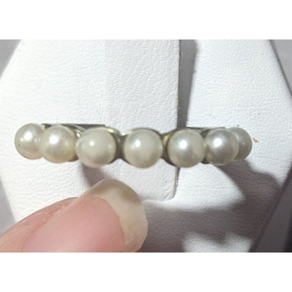 Vintage Coquette Glam Single Row Faux Pearl Ring Size 6