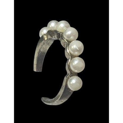 Vintage Coquette Glam Single Row Faux Pearl Ring Size 6