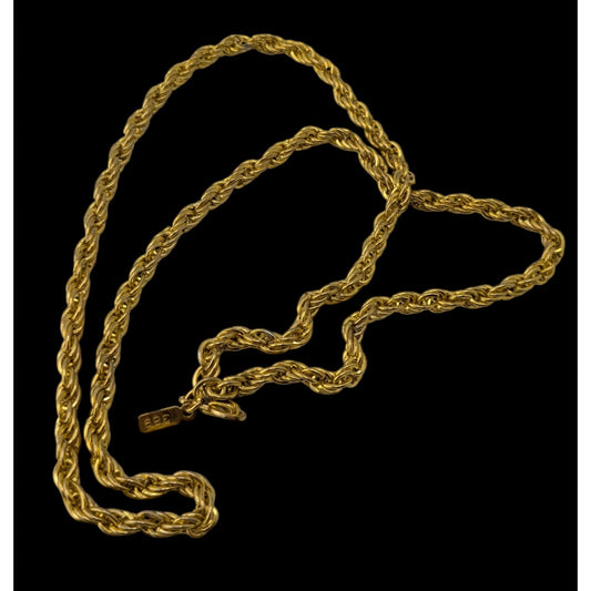 Vintage Wheat Chain Necklace Gold Tone Classic Midcentury Jewelry