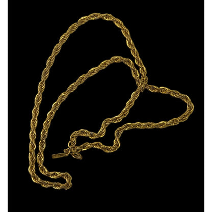 Vintage Wheat Chain Necklace Gold Tone Classic Midcentury Jewelry