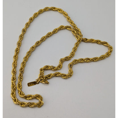 Vintage Wheat Chain Necklace Gold Tone Classic Midcentury Jewelry