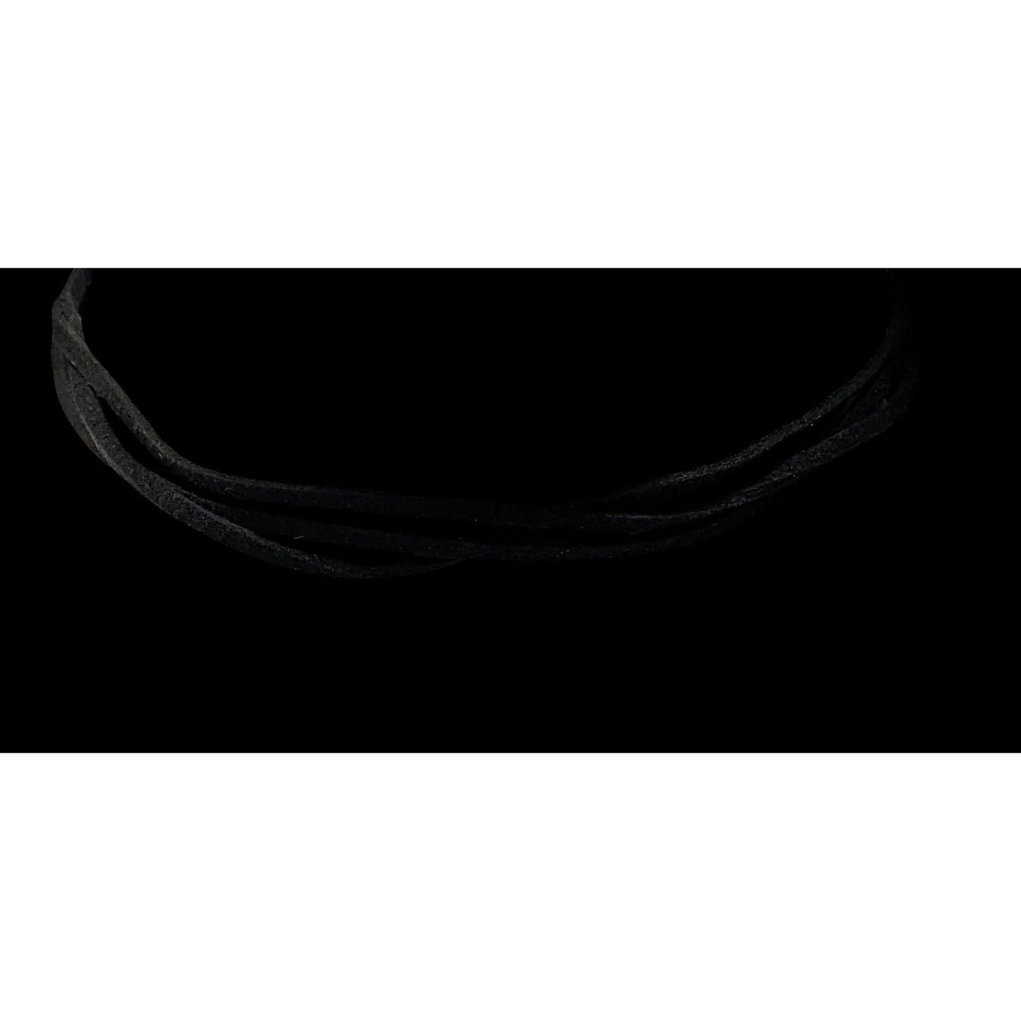 Gothic Black Triple-Strand Faux Suede Choker Necklace