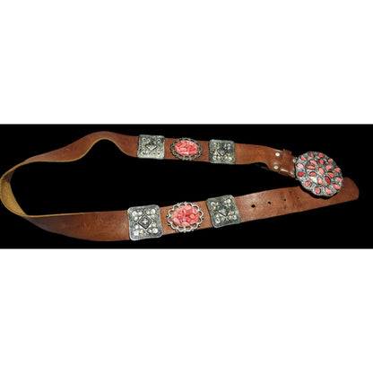 Cowgirl Glam Rhinestone And Gemstone Embellished Leather Belt