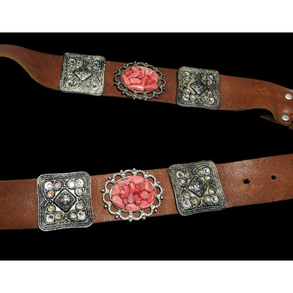 Cowgirl Glam Rhinestone And Gemstone Embellished Leather Belt