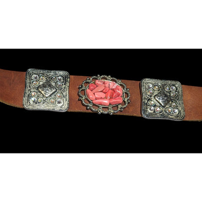 Cowgirl Glam Rhinestone And Gemstone Embellished Leather Belt