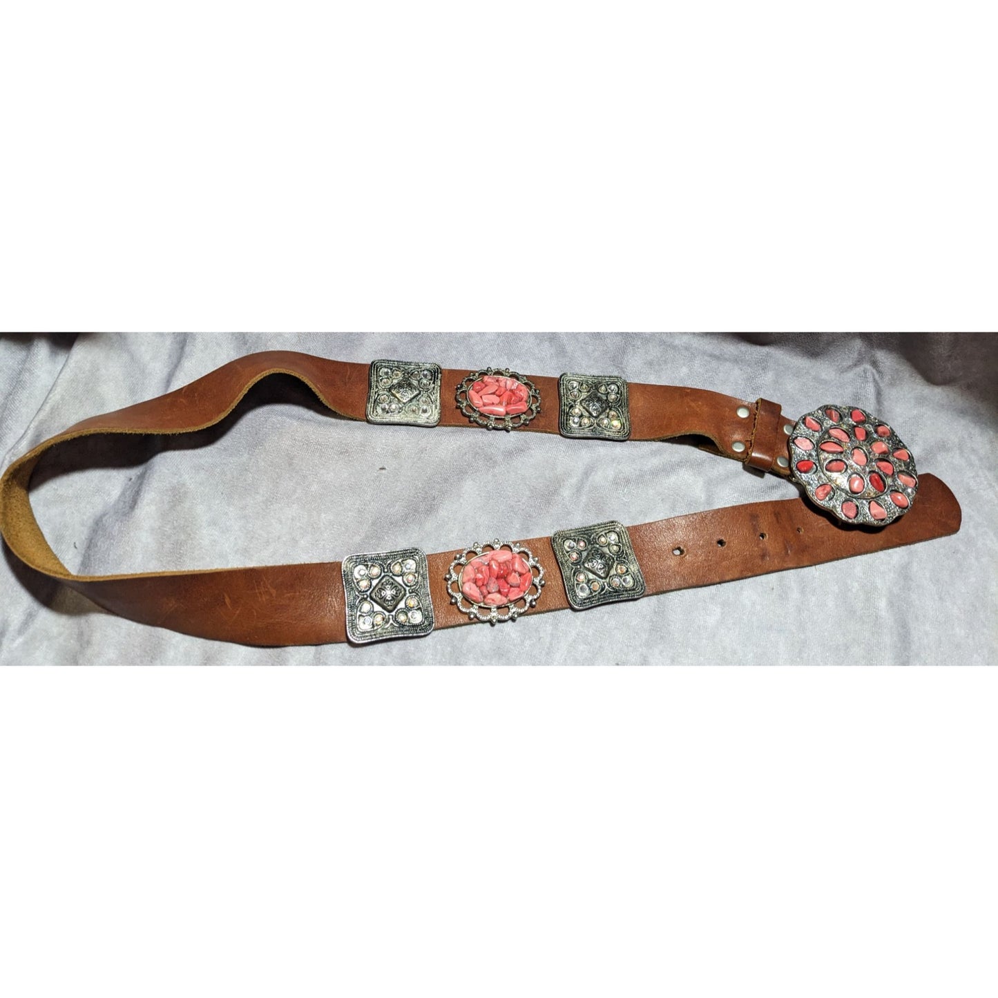 Cowgirl Glam Rhinestone And Gemstone Embellished Leather Belt