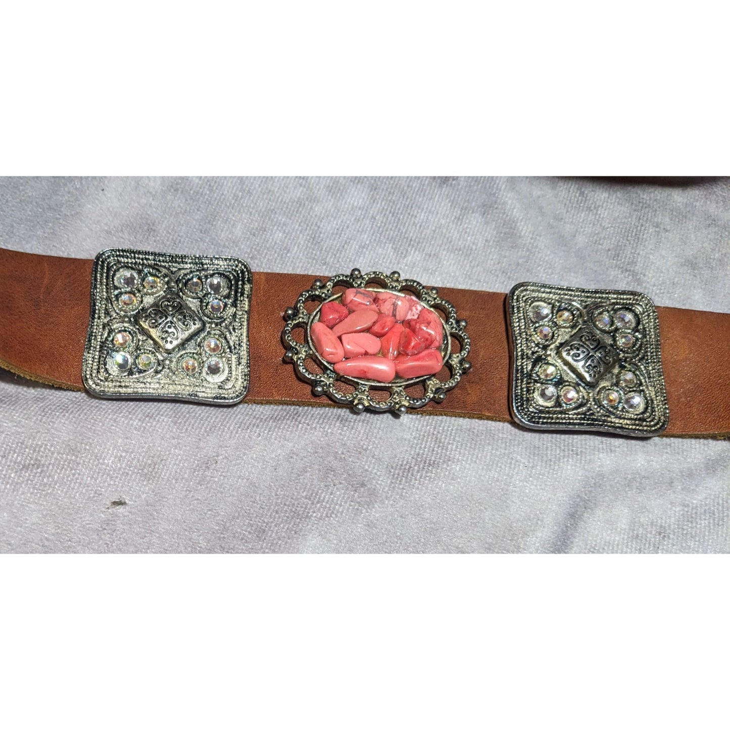 Cowgirl Glam Rhinestone And Gemstone Embellished Leather Belt