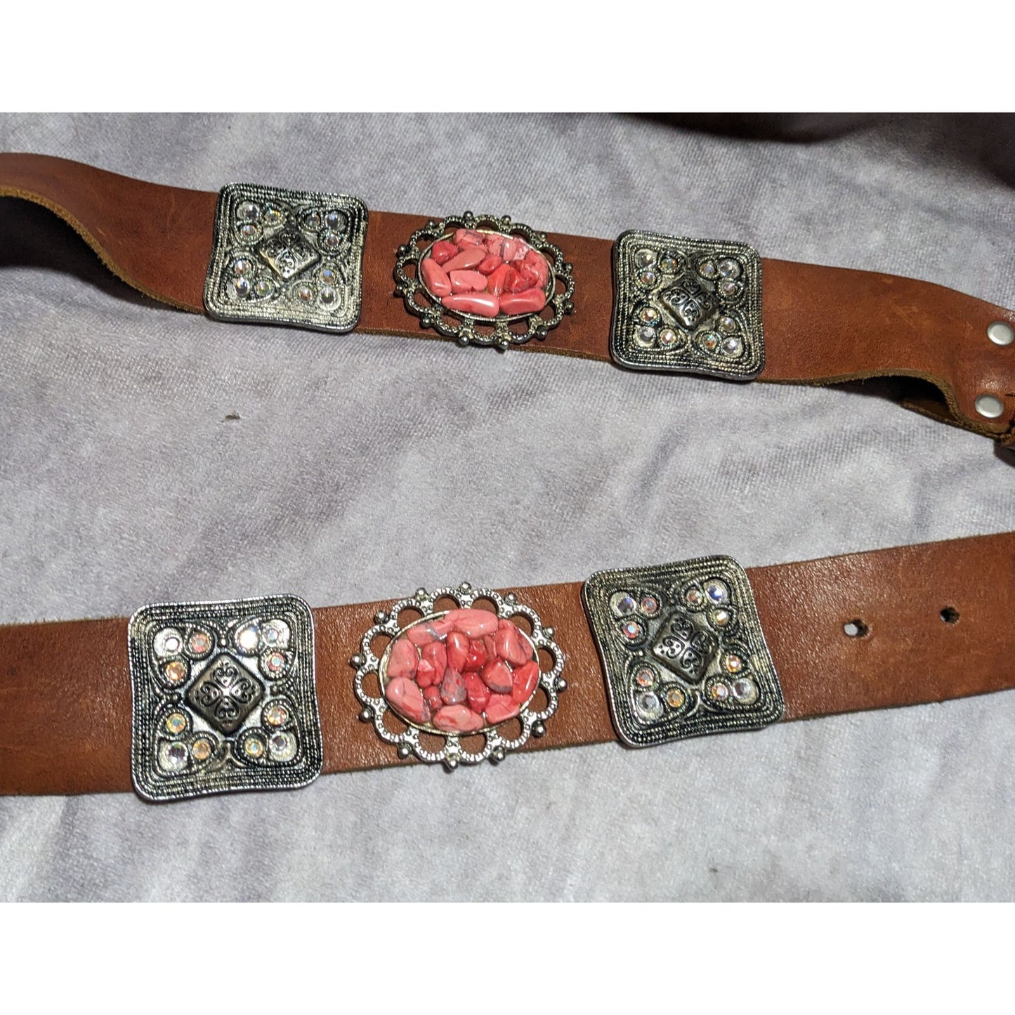 Cowgirl Glam Rhinestone And Gemstone Embellished Leather Belt