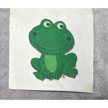 Vintage Green Frog Shaped Felt And Foam Brooch