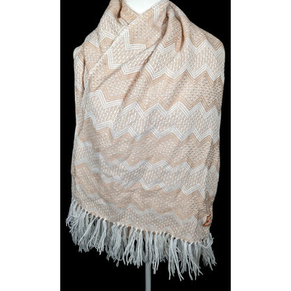 Figueroa Genuine Alpaca Peruvian Cream Chevron Scarf