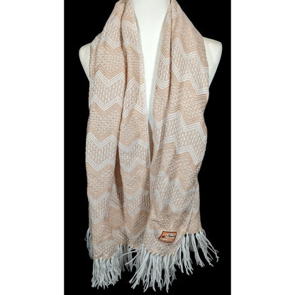 Figueroa Genuine Alpaca Peruvian Cream Chevron Scarf