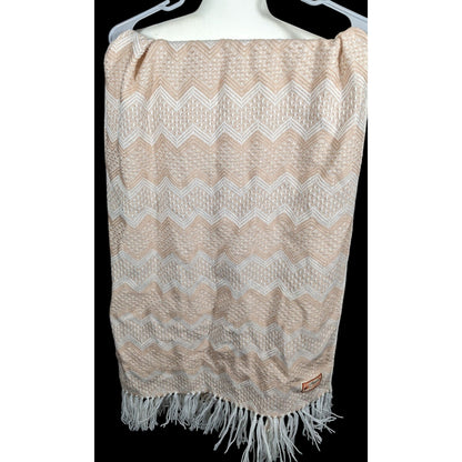 Figueroa Genuine Alpaca Peruvian Cream Chevron Scarf