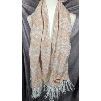 Figueroa Genuine Alpaca Peruvian Cream Chevron Scarf
