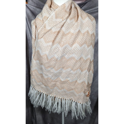 Figueroa Genuine Alpaca Peruvian Cream Chevron Scarf