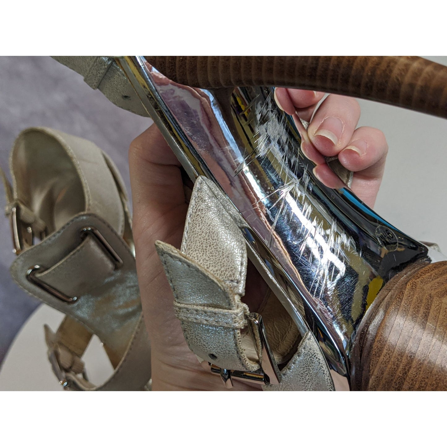 Michael Michael Kors Metallic Silver High Heel Sandals 9.5M