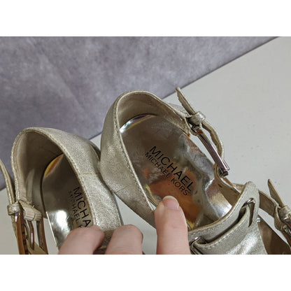 Michael Michael Kors Metallic Silver High Heel Sandals 9.5M