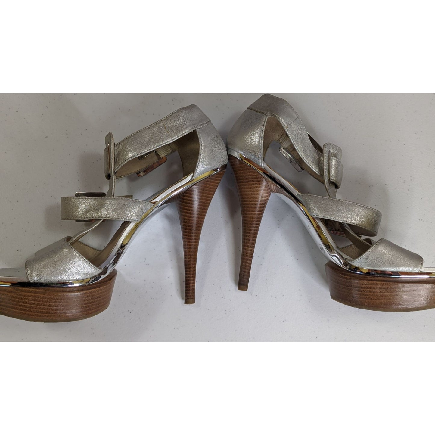 Michael Michael Kors Metallic Silver High Heel Sandals 9.5M