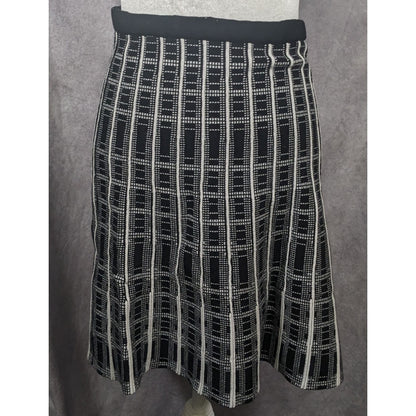 Spense Black And White Abstract Geometric Knit Skirt