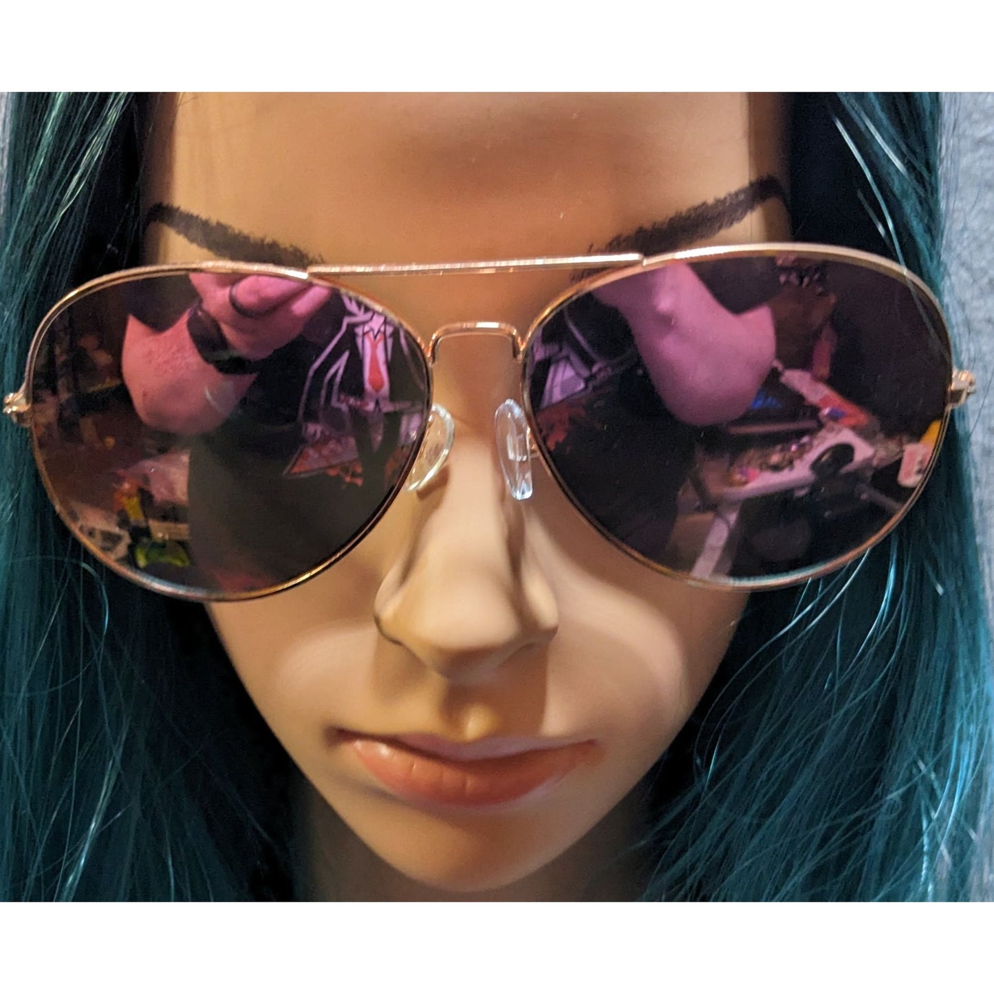 H&M Gold And Pink Mirror Lens Aviator Sunglasses