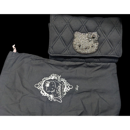 Victoria Couture x Hello Kitty Glam Goth Quilted Wallet With Dust Bag