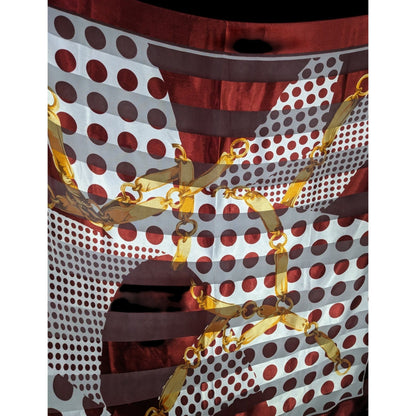 Preppy Polka Dot & Chain Print Sheer Scarf