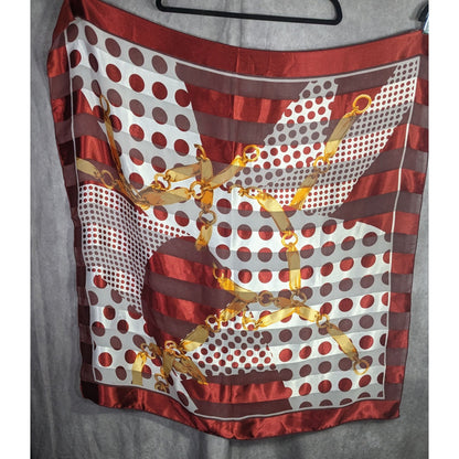Preppy Polka Dot & Chain Print Sheer Scarf