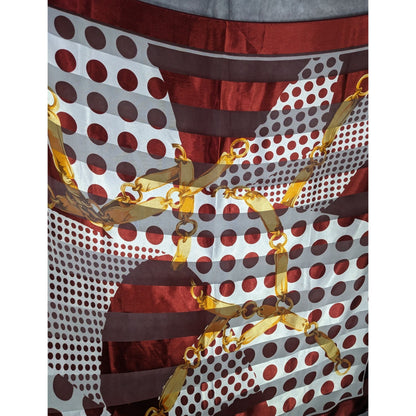 Preppy Polka Dot & Chain Print Sheer Scarf