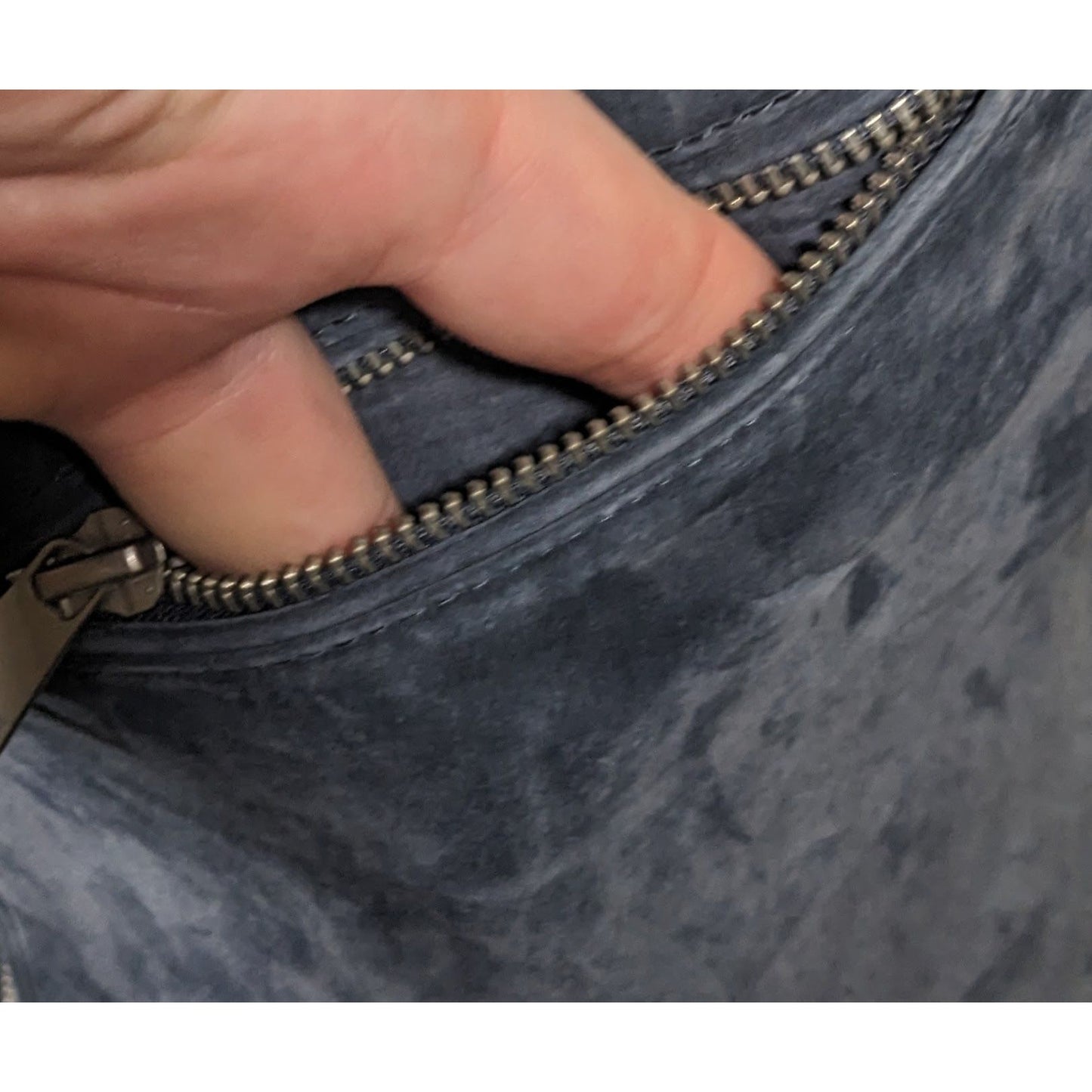 Bagatelle NYC Blue/Grey Suede Full Zip Mini Skirt Size Small