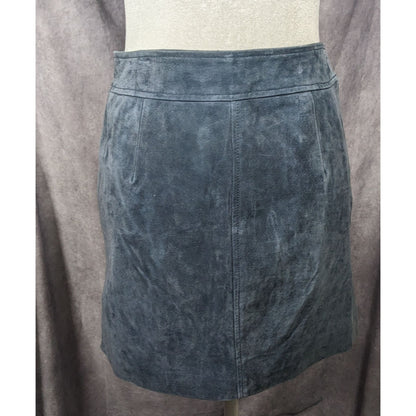 Bagatelle NYC Blue/Grey Suede Full Zip Mini Skirt Size Small