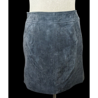 Bagatelle NYC Blue/Grey Suede Full Zip Mini Skirt Size Small