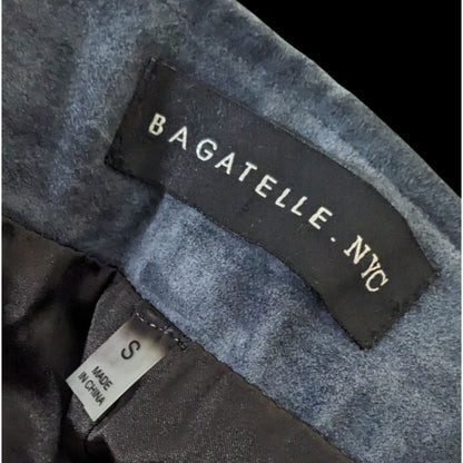 Bagatelle NYC Blue/Grey Suede Full Zip Mini Skirt Size Small