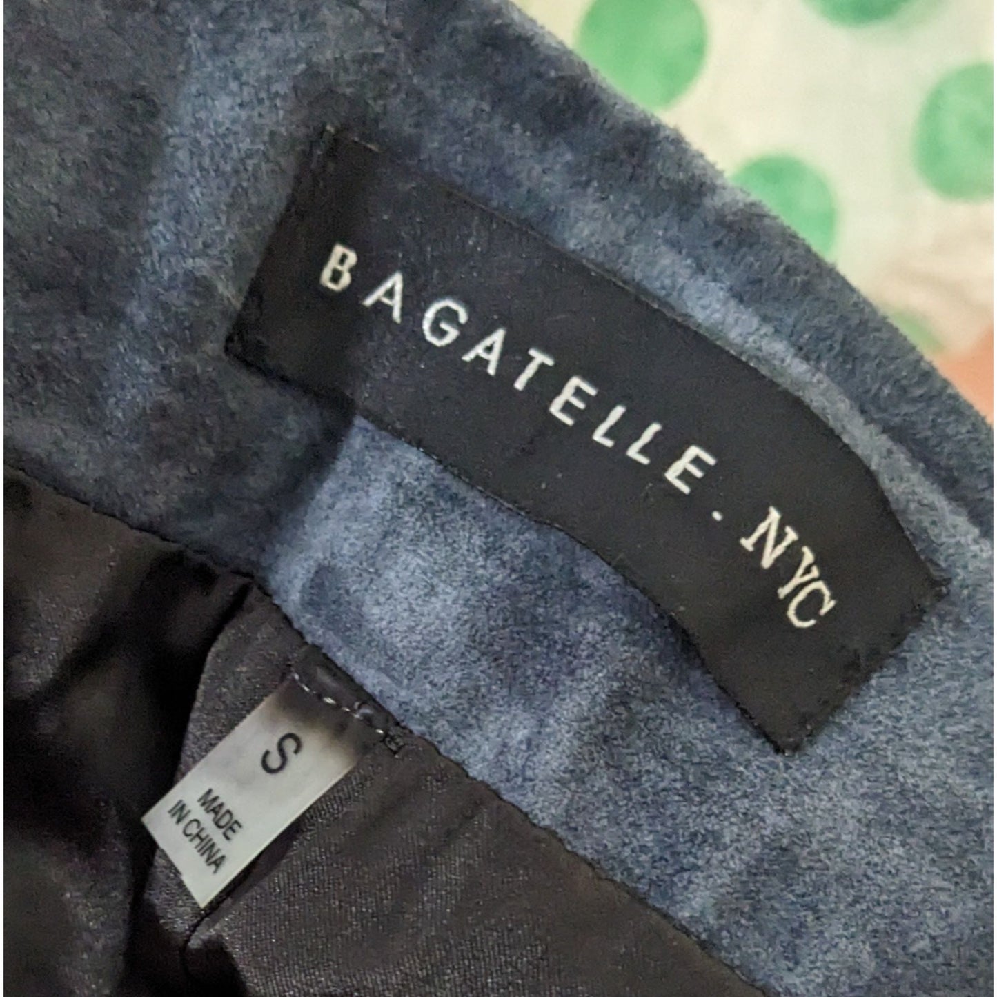 Bagatelle NYC Blue/Grey Suede Full Zip Mini Skirt Size Small