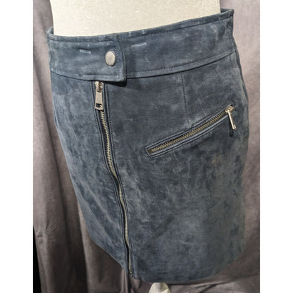 Bagatelle NYC Blue/Grey Suede Full Zip Mini Skirt Size Small