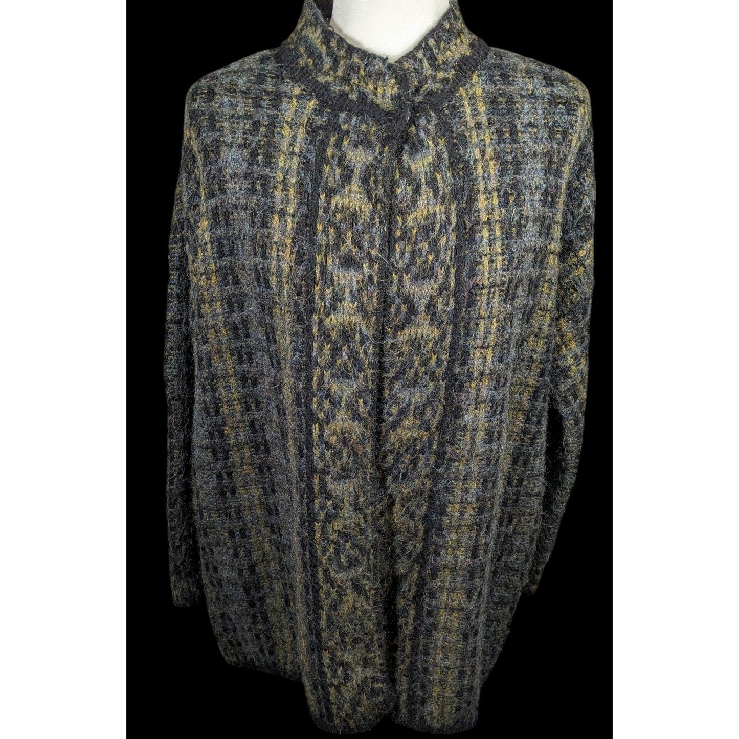 Vintage Lineamaglia Italian Alpaca Mohair Earth Tone Cardigan Size Large