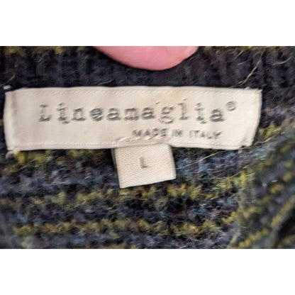 Vintage Lineamaglia Italian Alpaca Mohair Earth Tone Cardigan Size Large