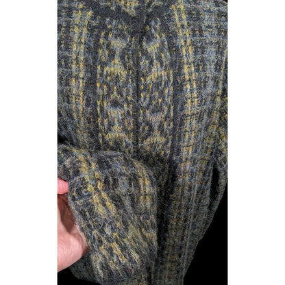 Vintage Lineamaglia Italian Alpaca Mohair Earth Tone Cardigan Size Large