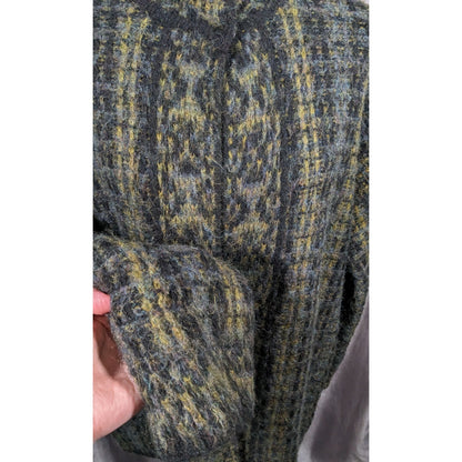 Vintage Lineamaglia Italian Alpaca Mohair Earth Tone Cardigan Size Large