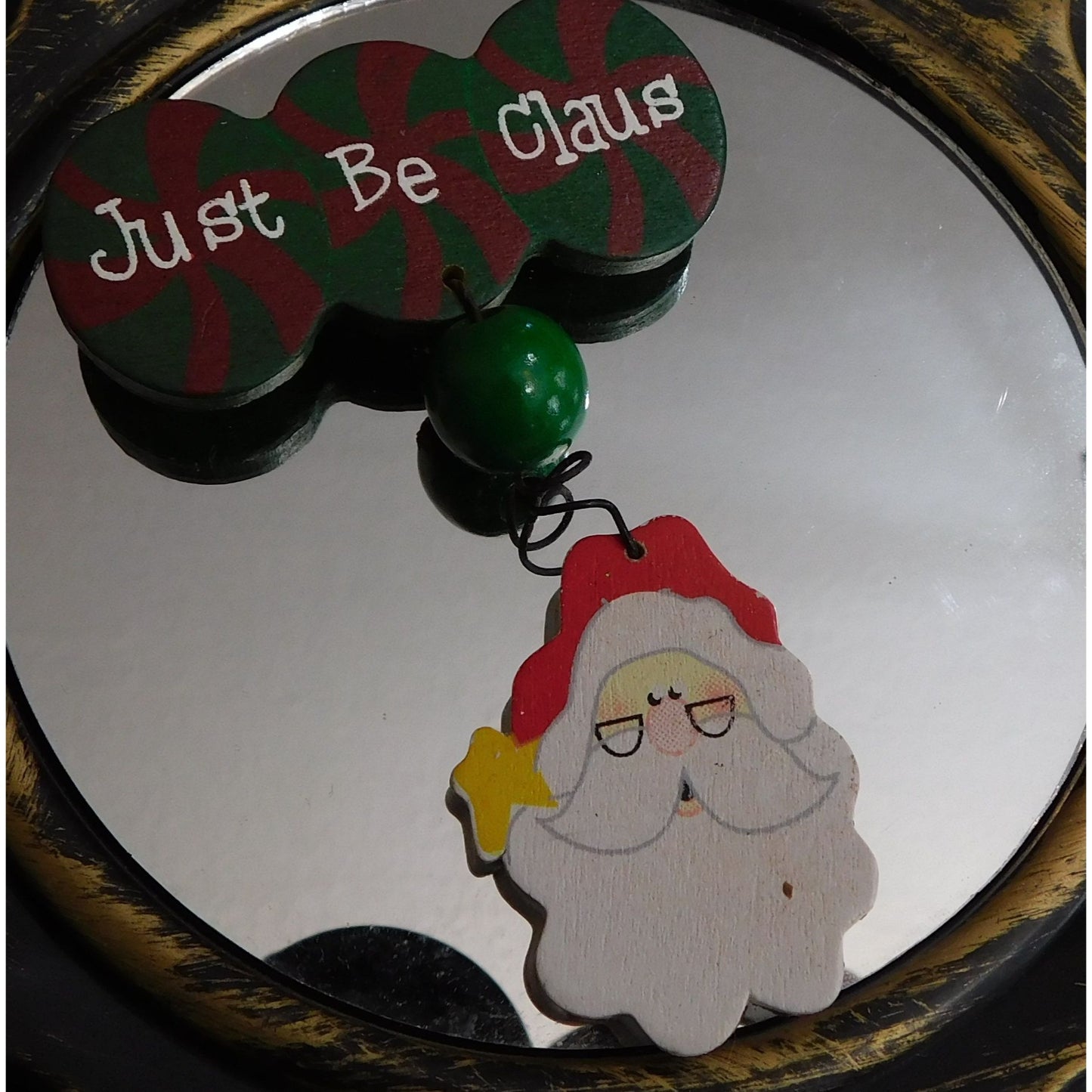 Just Be Clause Santa Christmas Painted Brooch