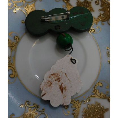 Just Be Clause Santa Christmas Painted Brooch