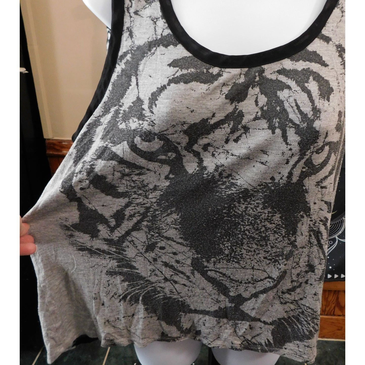 One Clothing Sheer Back Tiger  Tank Top